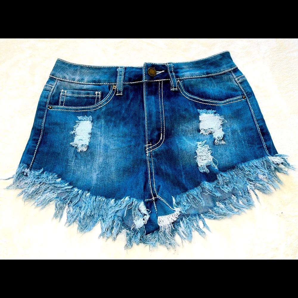 HIGH RISE JEAN SHORTS